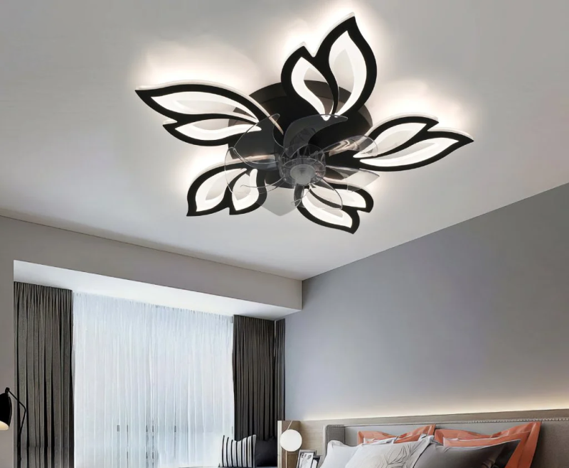 Люстра чорна світлодіодна з вентилятором FAN ASTRA 85W