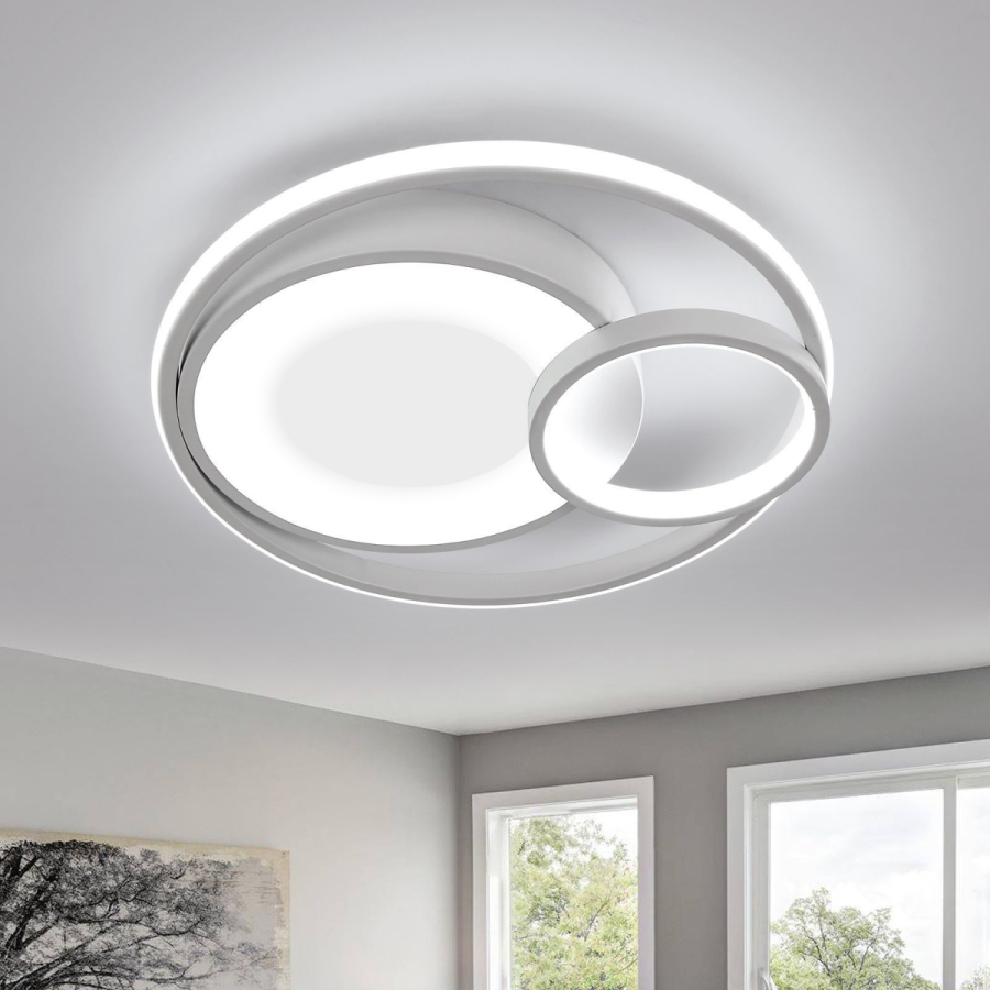 Led люстра кругла з пультом керування DUOS 100 Вт біла Ø 50 см