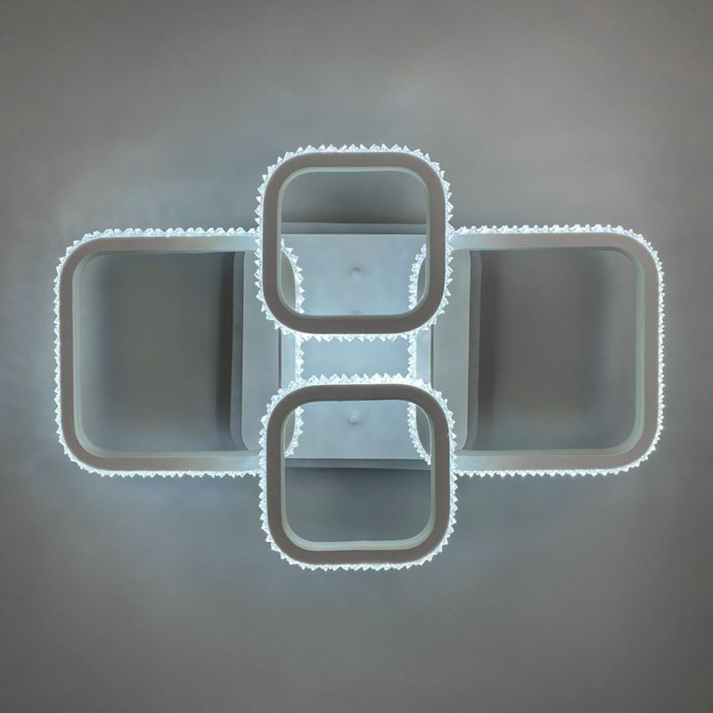 Світлодіодна LED люстра з RGB підсвіткою в білому корпусі