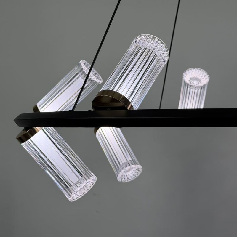 Кільцева Led люстра із 10 плафонами у чорному корпусі Ø70 см