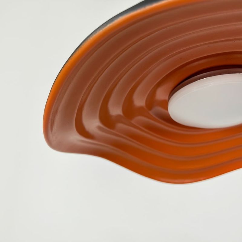 Підвісний світильник-квітка у чорно-оранжевому корпусі Ø 40х10 см