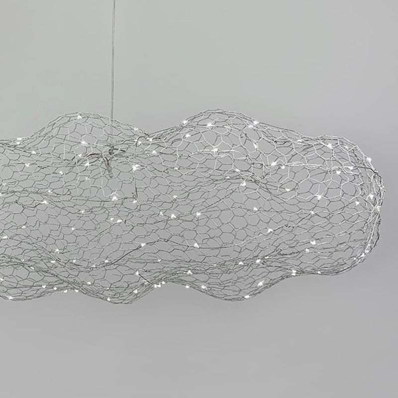 Декоративна люстра-хмаринка LED CLOUD у білому корпусі 60х37 см