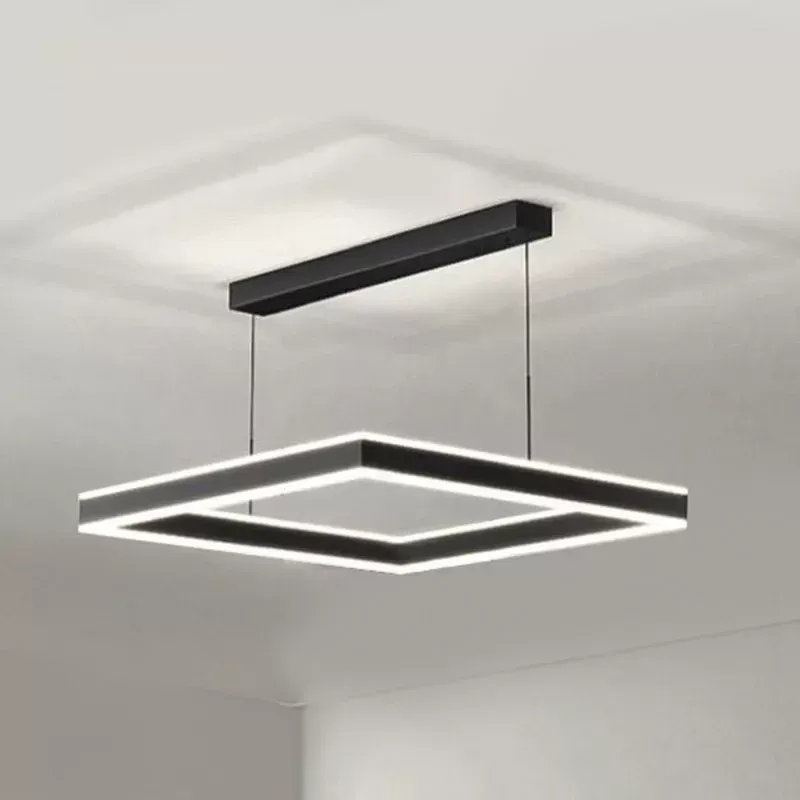Люстра підвісна чорна світлодіодна з пультом STELLA 100W BLACK