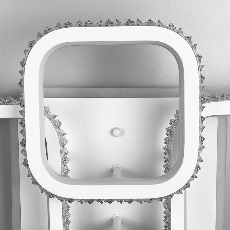 Світлодіодна LED люстра з RGB підсвіткою в білому корпусі
