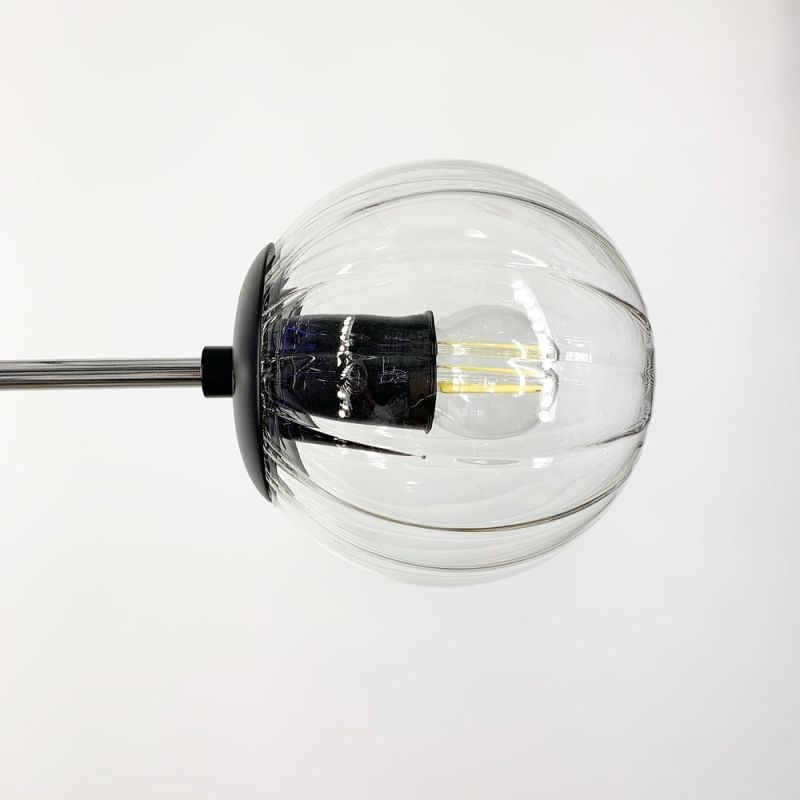 Люстра стельова в хромованому корпусі на 4 прозорих плафони Ø 60 см