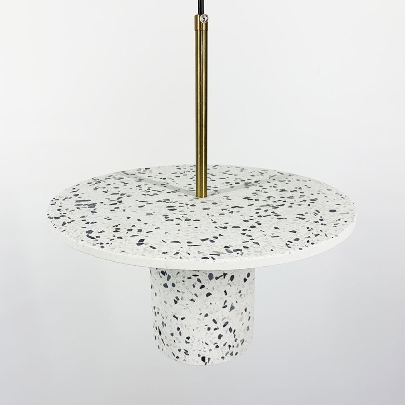 Підвіс Terrazzo Cylinder із білим бетонним плафоном 30 см в стилі Ар-деко