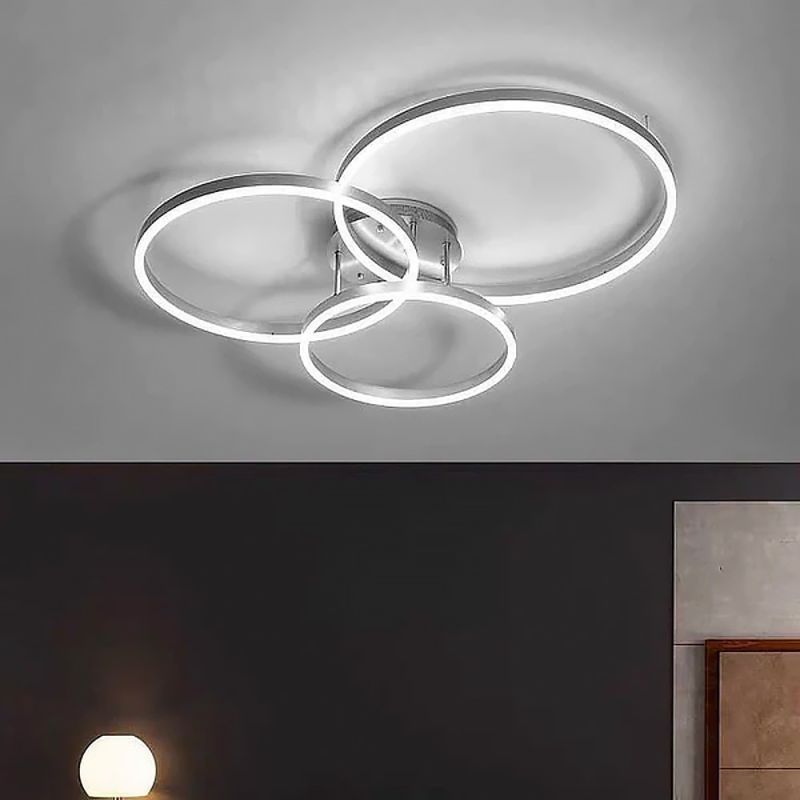 LED люстра в кольорі хром на 3 кільця
