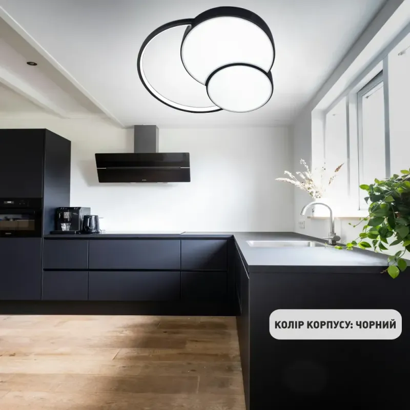 Світлодіодна люстра з пультом ECONOMICO 60W чорна