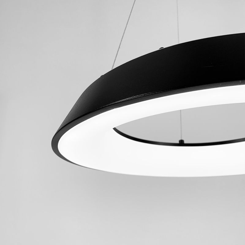 LED світильник круглий підвісний у чорному корпусі