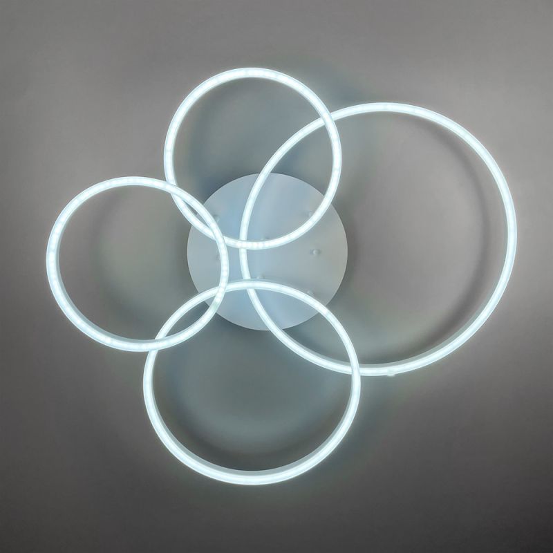 Сучасний LED світильник на 4 кільця у білому корпусі