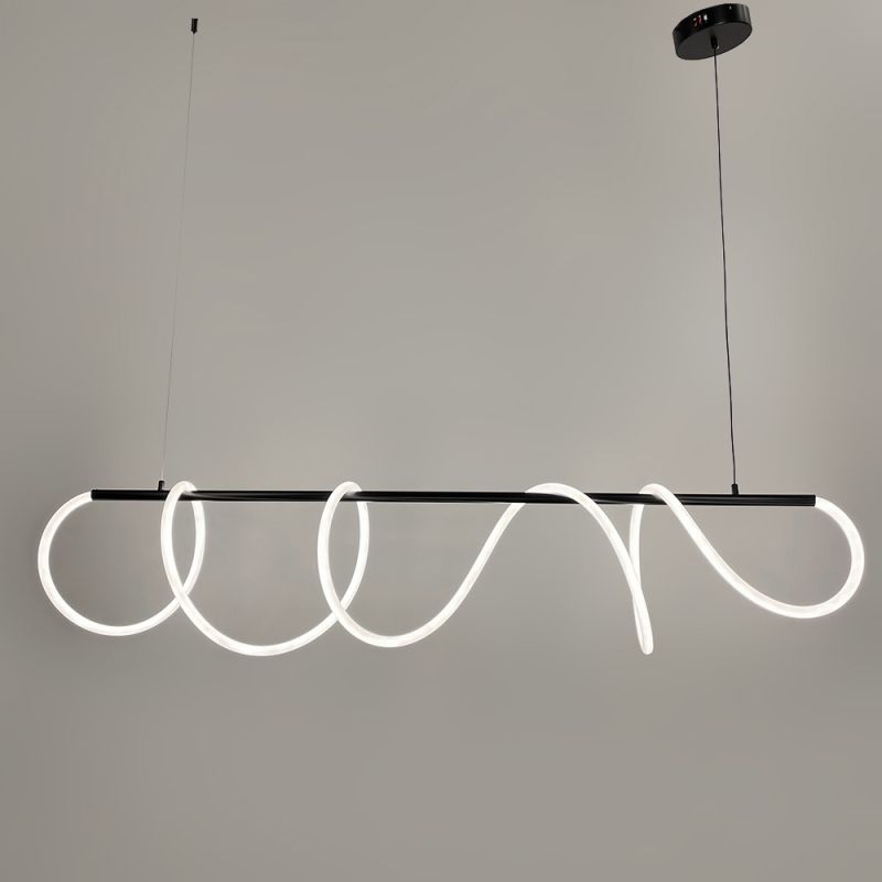  Чорна видовжена люстра з гнучкою LED стрічкою 170 см