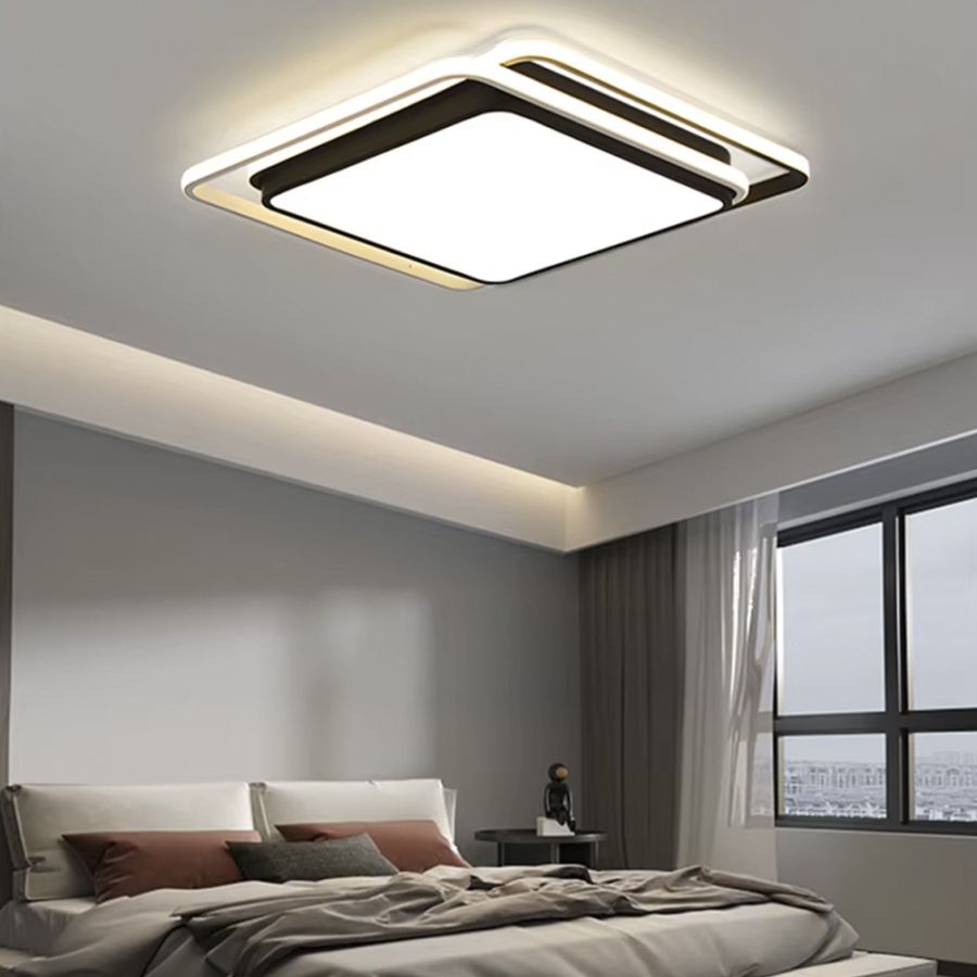 Сучасний LED-світильник у чорному корпусі із двох квадратів 47х47 см