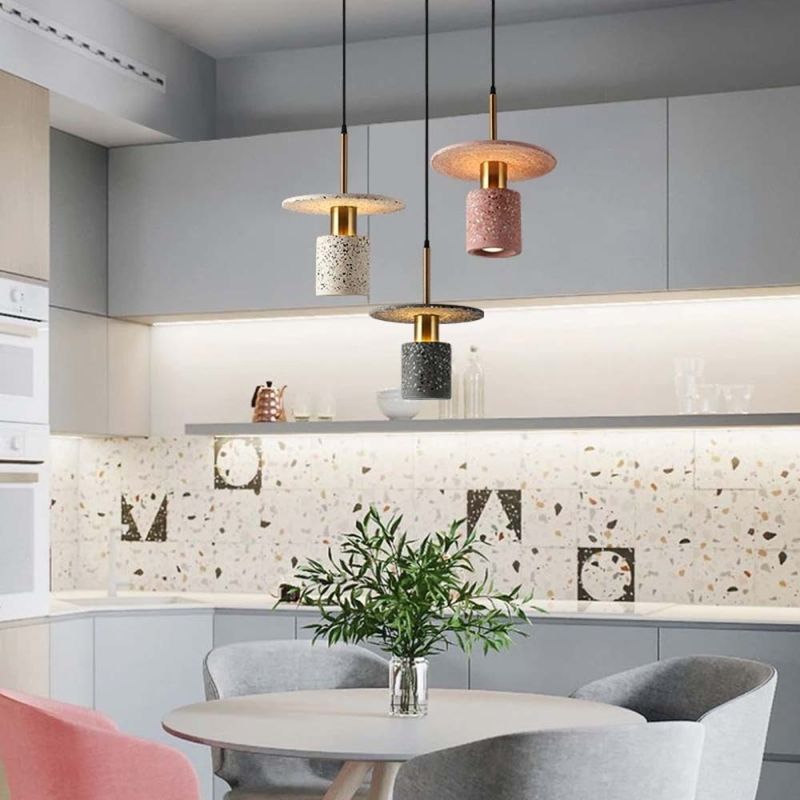 Підвіс Terrazzo Cylinder із сірим бетонним плафоном 20 см в стилі Ар-деко