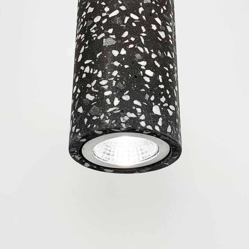 Підвіс Terrazzo Cylinder Long із сірим бетонним плафоном 30х6 см 