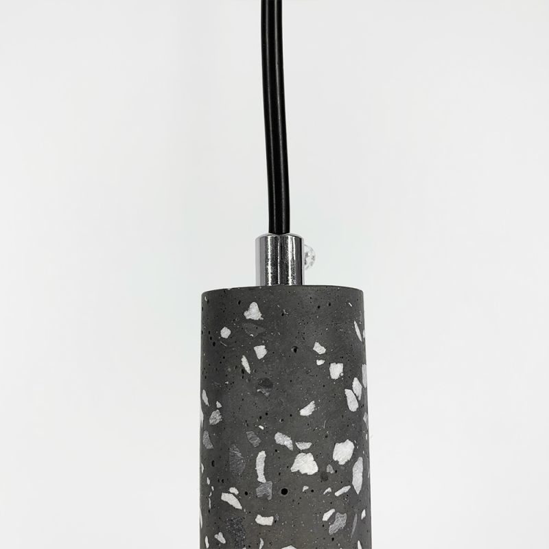 Підвіс Terrazzo Cylinder Long із сірим бетонним плафоном 30х4 см 