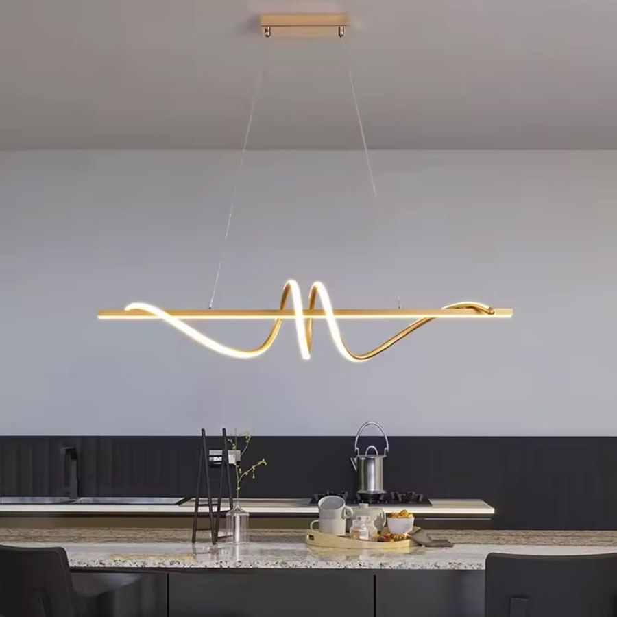 Видовжена люстра Wave у золотому корпусі 100 см
