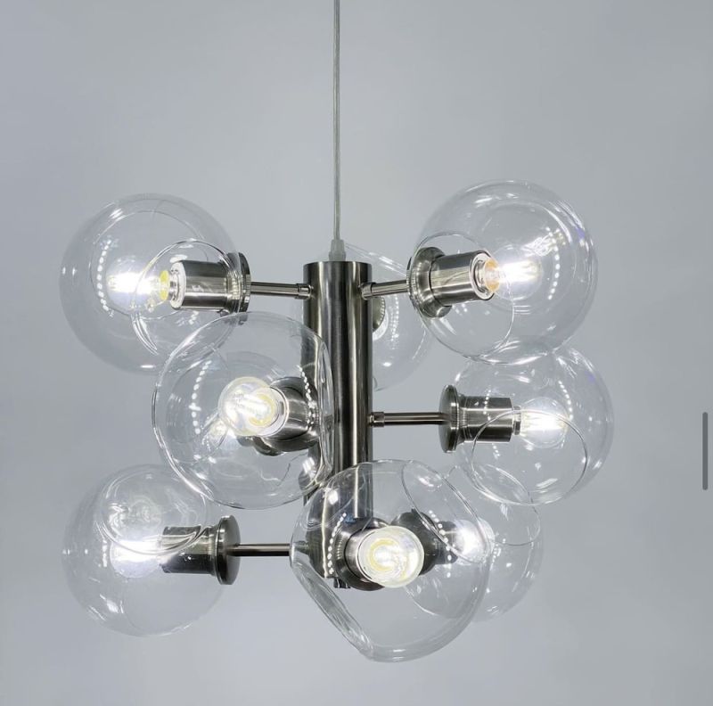 Ексклюзивна люстра в трендовому кольорі корпусу Satin Nickel