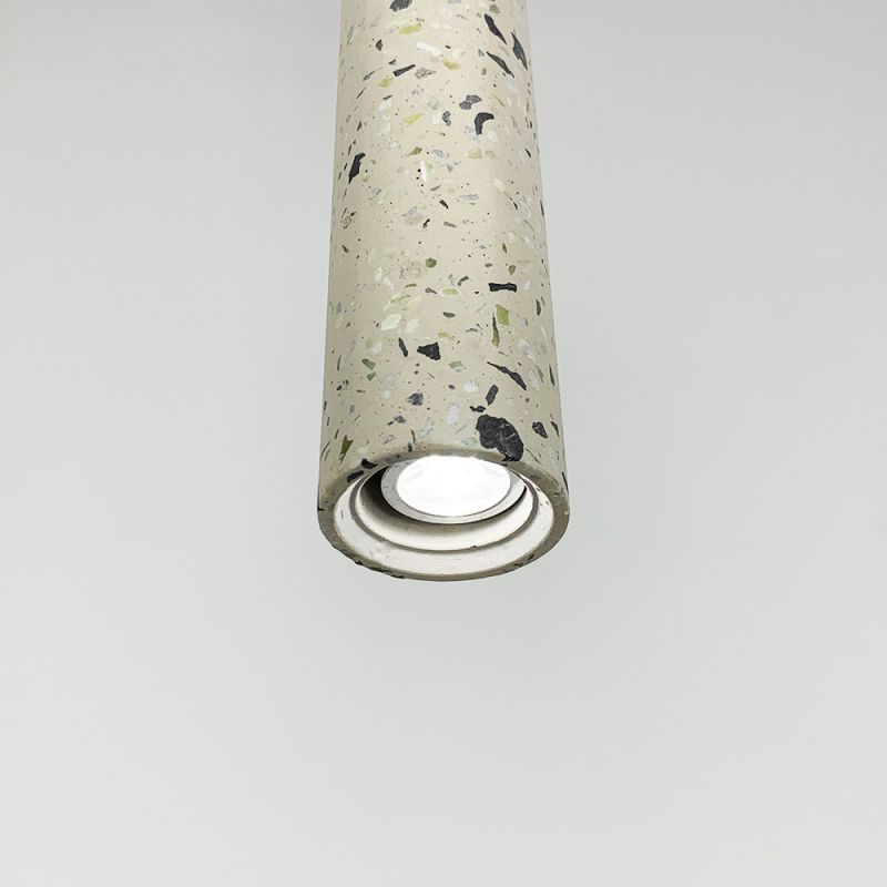 Підвіс Terrazzo Cylinder Long із білим бетонним плафоном 30х4 см 