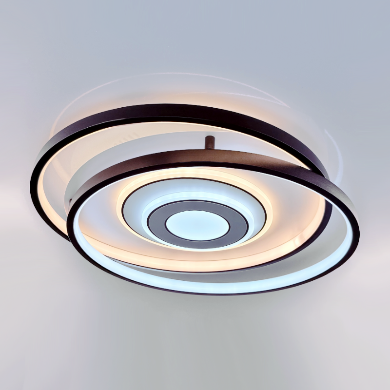 Led люстра з пультом керування GALAXY 110 Вт Violux чорно-білого кольору