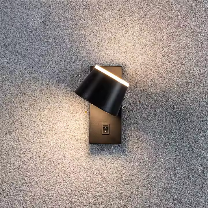 LED настінний світильник CROCUS-R 8W 4200K IP20 чорний з вимикачем на корпусі
