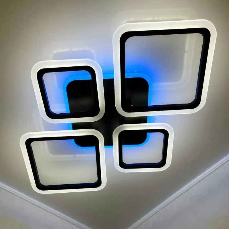Люстра світлодіодна з пультом OVAL RGB 90W 5S чорна