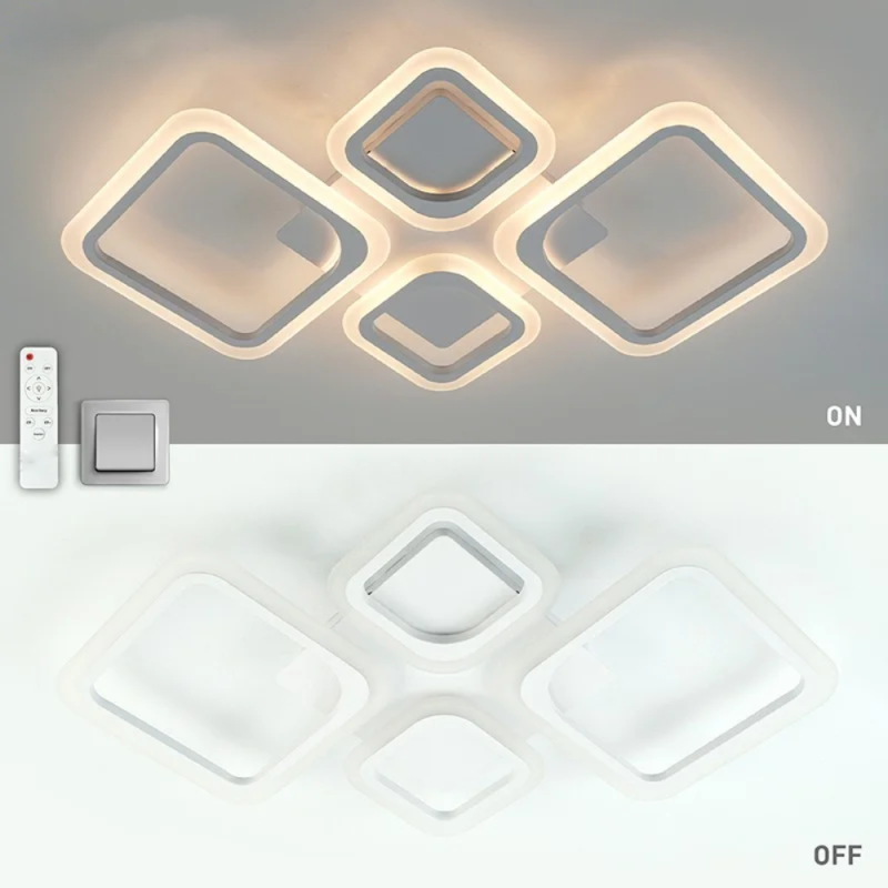 Люстра світлодіодна з пультом OVAL 80W 4S біла