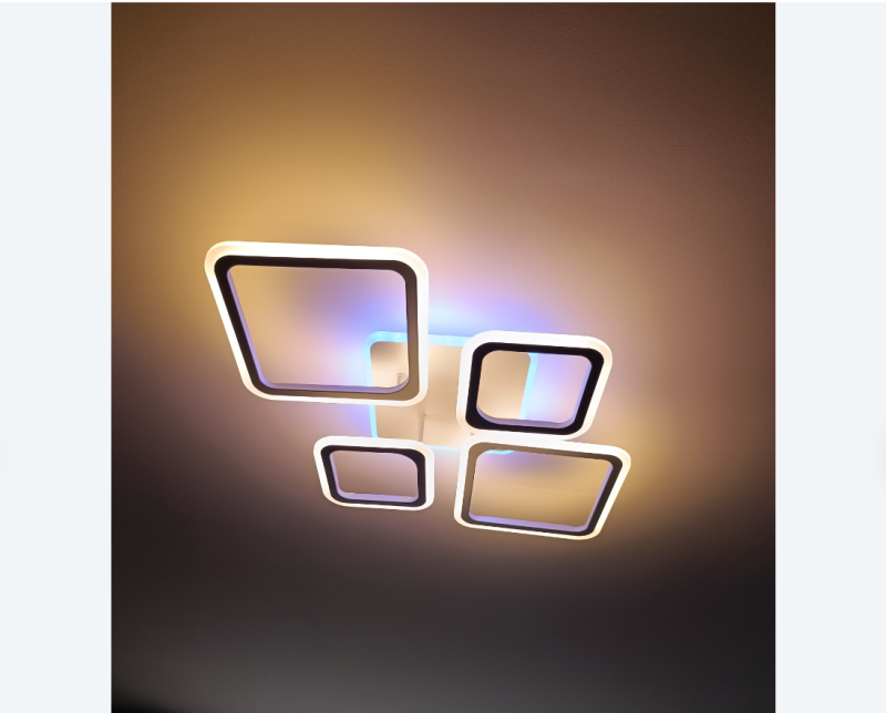 Люстра світлодіодна з пультом OVAL RGB 90W 5S біла