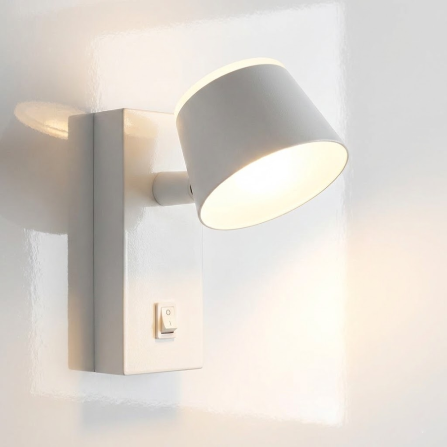 LED настінний світильник CROCUS-R 8W 4200K IP20 білий з вимикачем на корпусі
