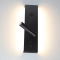 LED настінний світильник BITRIX-W USB+TYPE-C 15W Ø 30*14 см чорний з вимикачем на корпусі