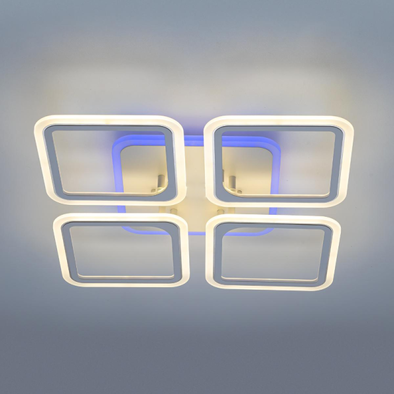 Світлодіодна LED люстра біла з RGB підсвіткою та пультом управління
