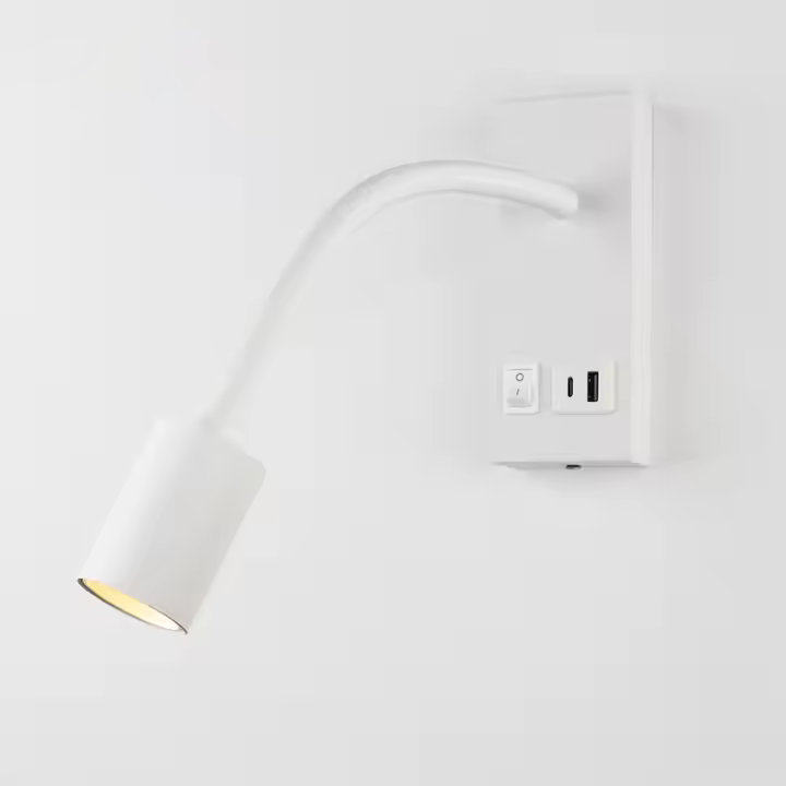 LED настінний світильник SNAKE USB+TYPE-C 5W 4200K IP20 білий з вимикачем на копрусі