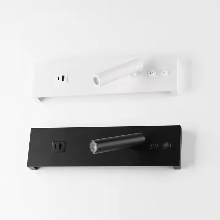 LED настінний світильник BITRIX-W USB+TYPE-C 15W Ø 30*14 см білий з вимикачем на корпусі