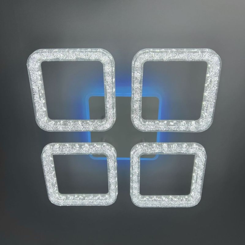 LED люстра з кольоровою підсвіткою ICEBERG SQUARE RGB 80W 4S WHITE/ICE