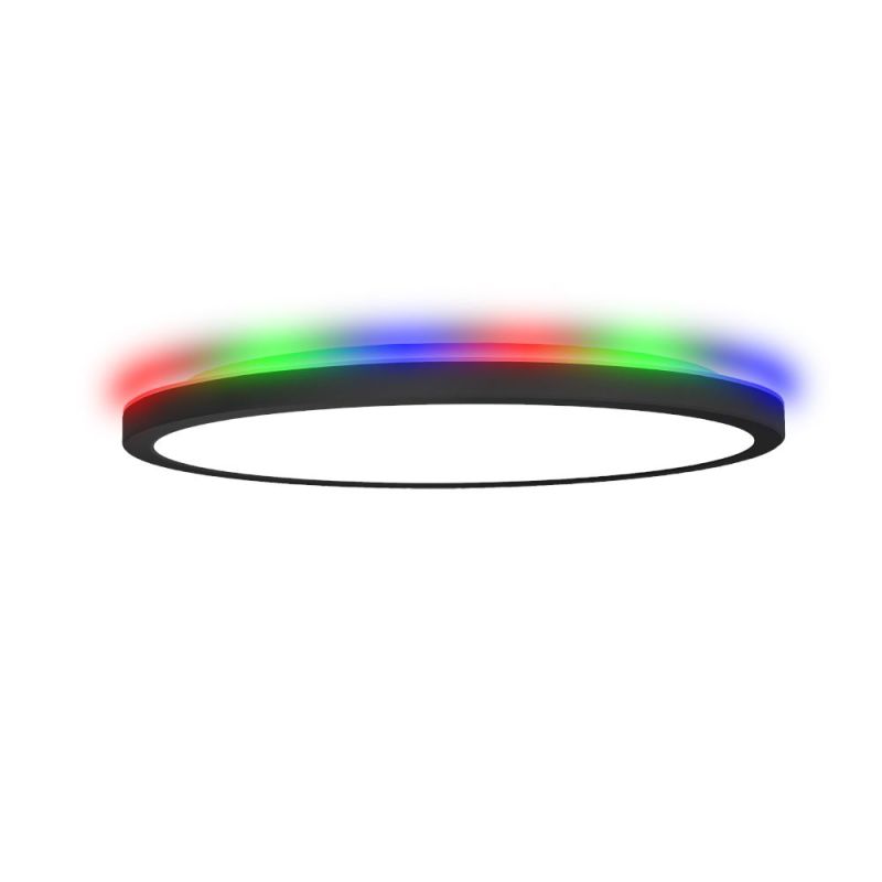 LED світильник стельовий MILLENNIUM RGB підсвідка чорний круг 38W з пультом
