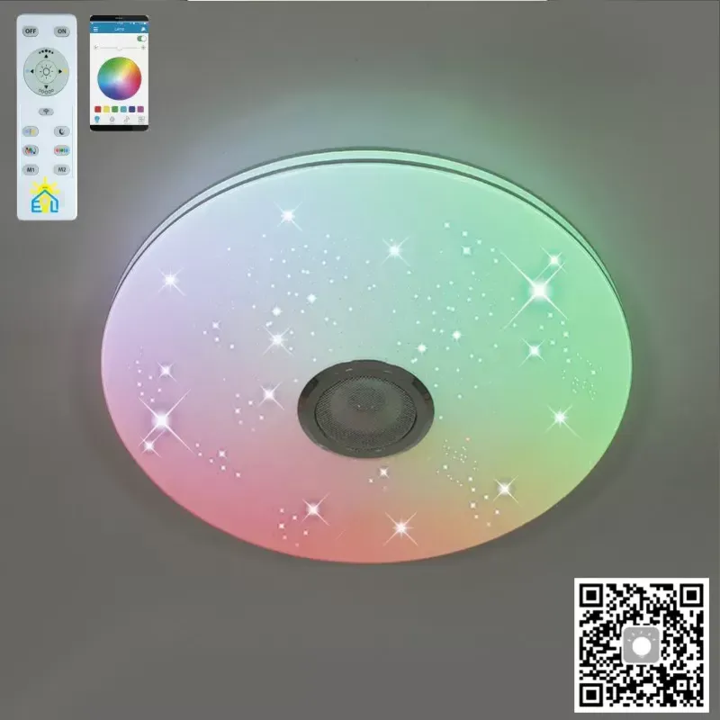 RGB смарт світильник з пультом та bluetooth колонкою MUSIC 60W круг
