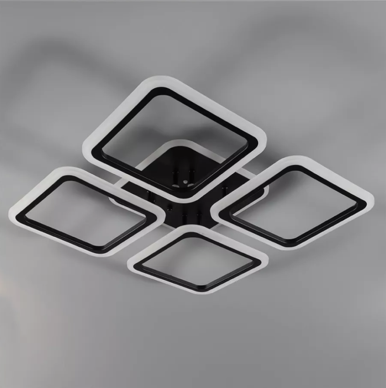 Люстра світлодіодна з пультом та додатком для телефону Room RGB 70W 4S чорна