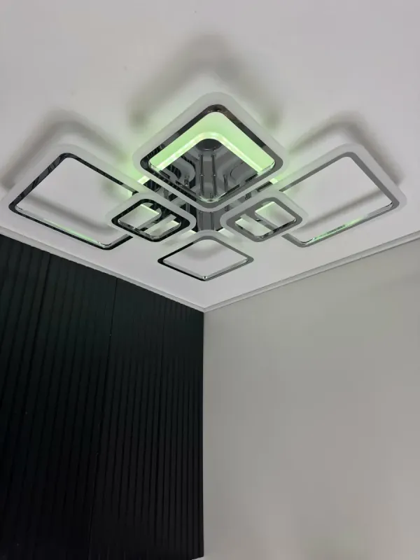 Люстра світлодіодна з пультом та додатком для телефону OVAL RGB 120W хром