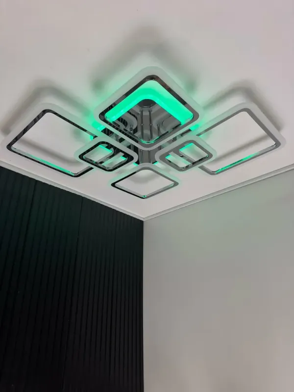 Люстра світлодіодна з пультом та додатком для телефону OVAL RGB 120W хром