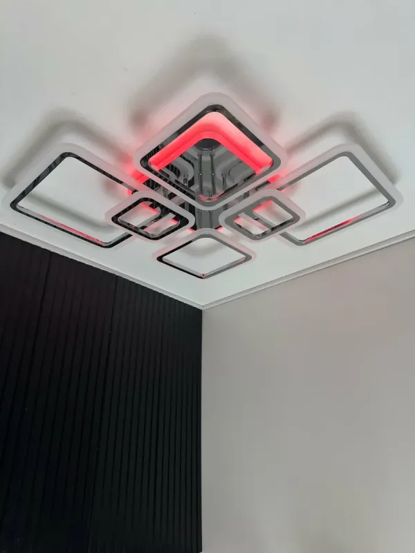 Люстра світлодіодна з пультом та додатком для телефону OVAL RGB 120W хром