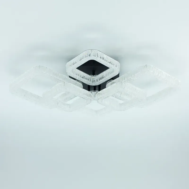 Люстра світлодіодна чорна з пультом та додатком для телефону OVAL ICE 80W чорна