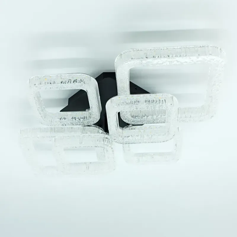 Люстра світлодіодна чорна з пультом та додатком для телефону OVAL ICE 80W чорна