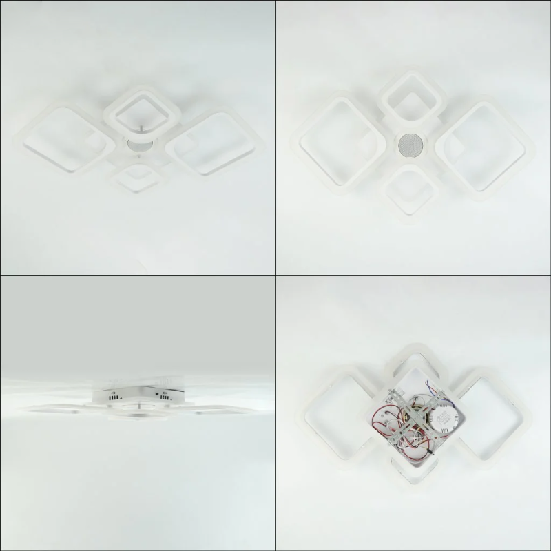 Музична LED люстра на пульті OVAL RGB MUSIC 80W 5S біла