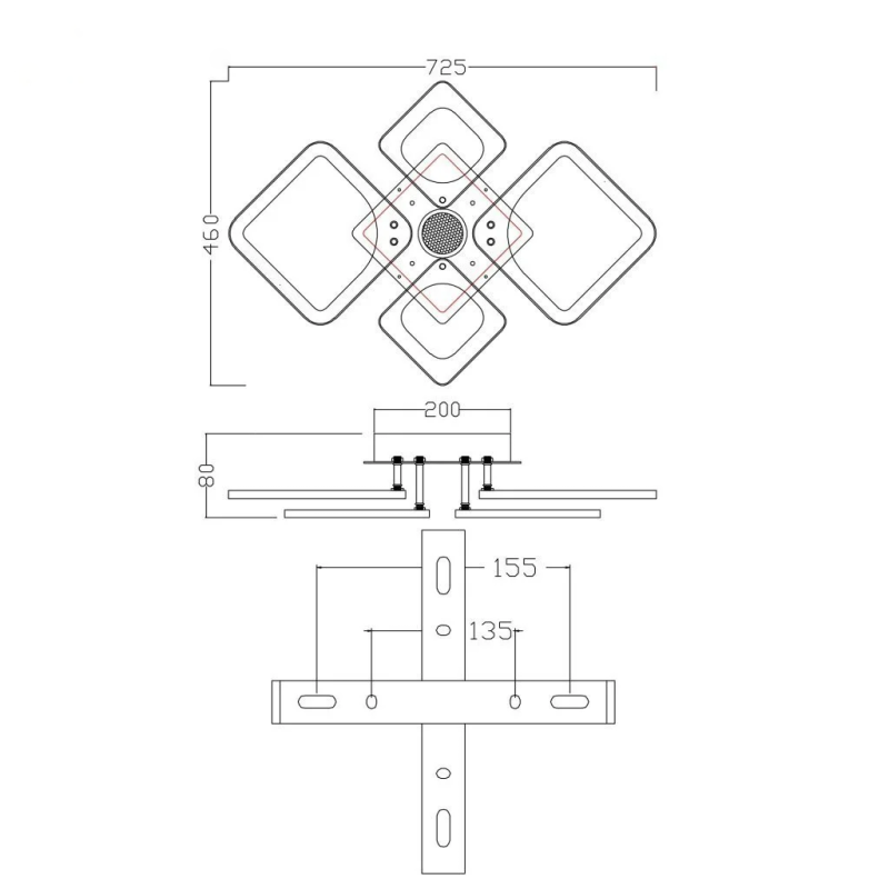Музична LED люстра на пульті OVAL RGB MUSIC 80W 5S біла