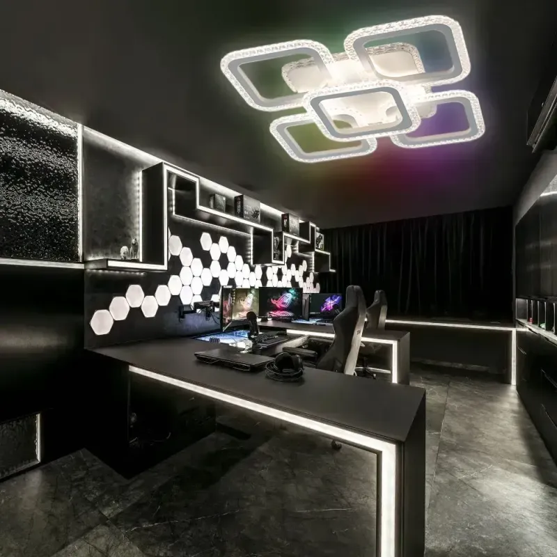 Люстра біла світлодіодна з пультом та додатком до телефону ROOM ICE RGB 6S 70 Вт SMART
