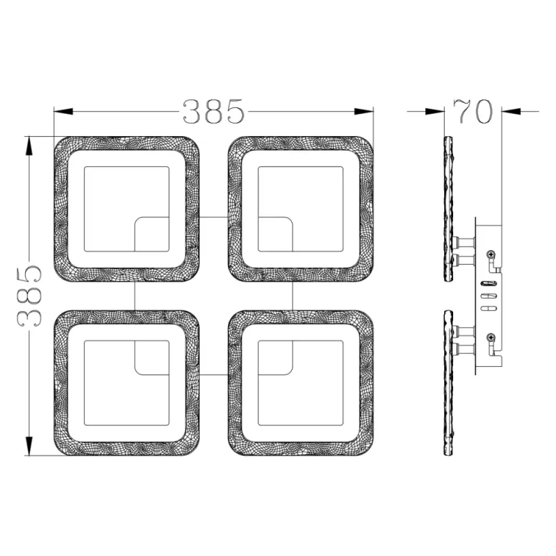Люстра світлодіодна з пультом та додатком для телефону ROOM ICE RGB 70W 4S чорна