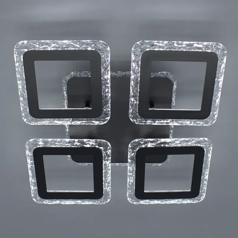 Люстра світлодіодна з пультом та додатком для телефону ROOM ICE RGB 70W 4S чорна