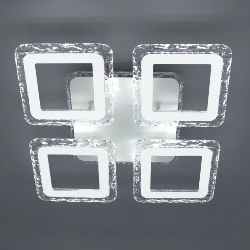 Люстра світлодіодна з пультом та додатком для телефону ROOM ICE RGB 70W 4S біла