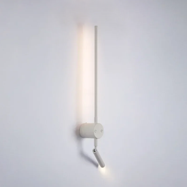 LED настінний світильник POINTER-P 8W 4200K 50 см IP20 білий з вимикачем на корпусі