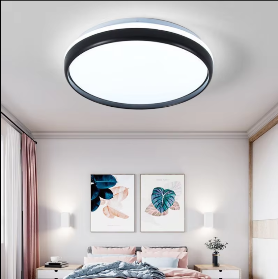 Круглий світильник чорний MONO 72 Вт 50 см