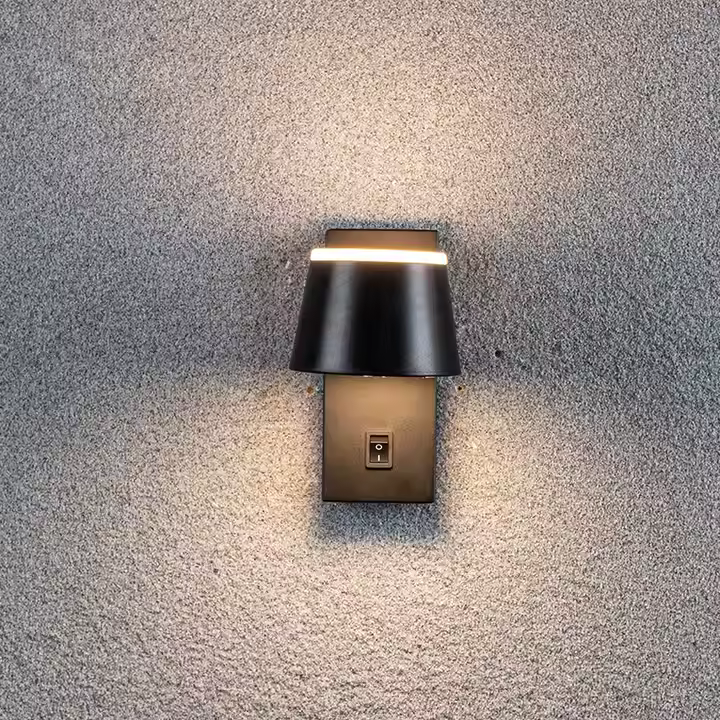LED настінний світильник CROCUS-R 8W 4200K IP20 чорний з вимикачем на корпусі
